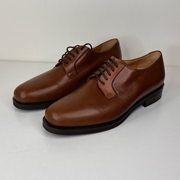 Dino Monti Mens Medium Brown Leather Derby Shoes Size 11.5 M - Picture 1 of 7